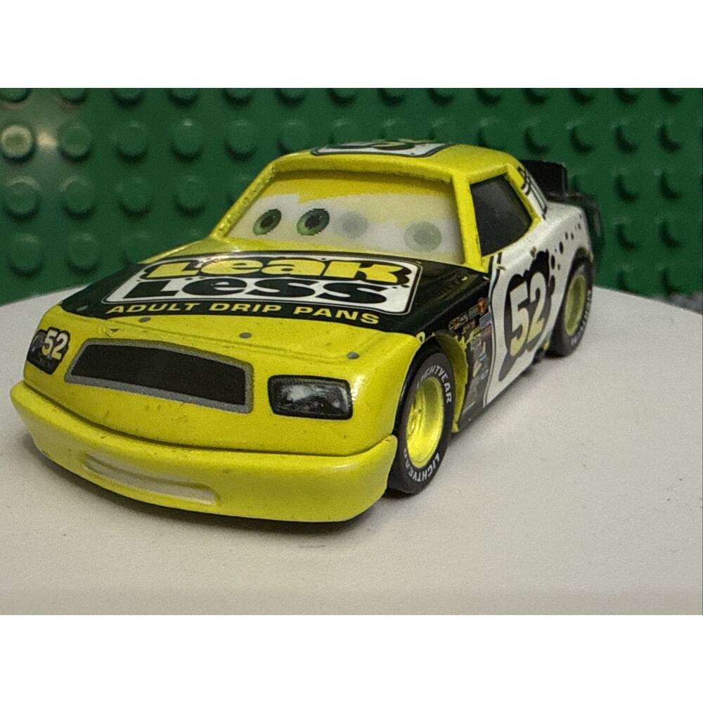 Disney Pixar Cars Leak Less Brian Spark 52 Diecast Race Car 1:55 Scale Yellow